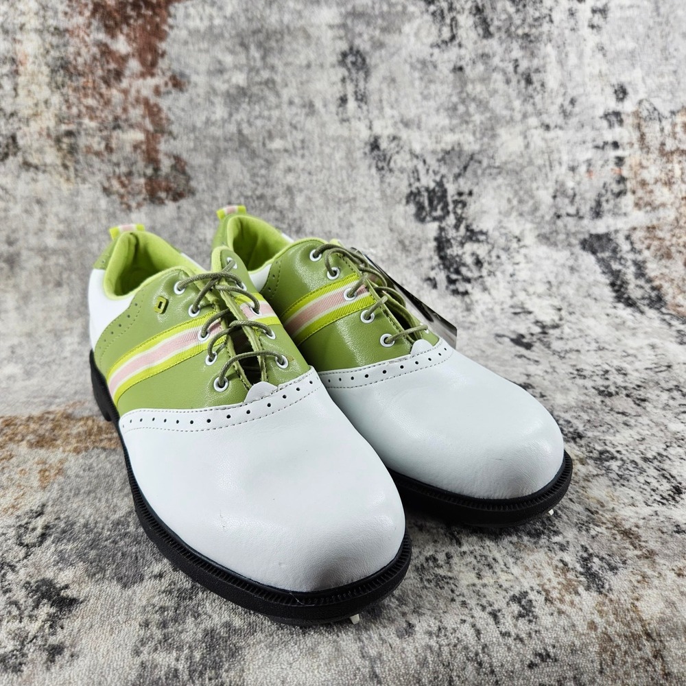 Dexter Golf Vineyard Saddle Shoes Womens 9.5 White Green GF383-9 NEW